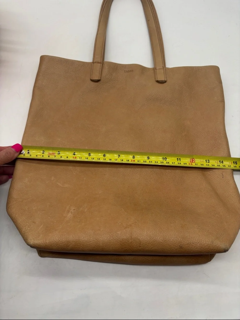 Baggu Leather Tote Bag in Tan - Classic Women’s Carryall As is condition - Picture 5 of 10